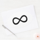 Sticker Ovale Symbole d'infini noir (Enveloppe)