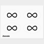 Sticker Ovale Symbole d'infini noir (Feuille)