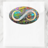 Sticker Ovale Symbole d'infini | Sensibilisation sur l'autisme N (Sac)