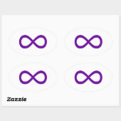 Sticker Ovale Symbole d'infini violet (Feuille)