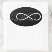 Sticker Ovale Symbole double infini - noir & blanc (Sac)