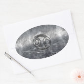 Sticker Ovale Symbole du cancer du zodiaque en style industriel (Enveloppe)