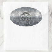 Sticker Ovale Symbole du cancer du zodiaque en style industriel (Sac)