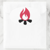 Sticker Ovale Symbole du feu de camp (Sac)