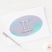 Sticker Ovale Symbole Gemini Zodiac (Enveloppe)
