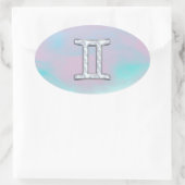 Sticker Ovale Symbole Gemini Zodiac (Sac)