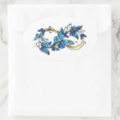 Sticker Ovale Symbole infini de papillons Morpho bleus (Sac)
