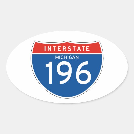Sticker Ovale Symbole Interstate 196 - Michigan (Devant)