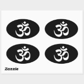 Sticker Ovale Symbole noir et blanc (Feuille)