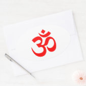 Sticker Ovale Symbole Om rouge (Enveloppe)