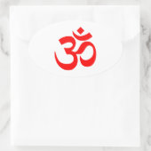 Sticker Ovale Symbole Om rouge (Sac)
