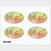 STICKER OVALE SYMBOLE REIKI OR (Feuille)