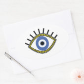 Sticker Ovale Symbole talisman ethnique de protection des yeux m (Enveloppe)
