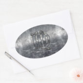 Sticker Ovale Symbole Virgo Zodiac Grunge Style Distressed (Enveloppe)