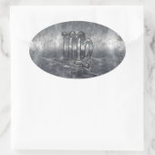 Sticker Ovale Symbole Virgo Zodiac Grunge Style Distressed (Sac)