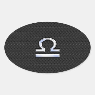 Sticker Ovale Symbole Zodiaque de Libra élégant Décor de peau de