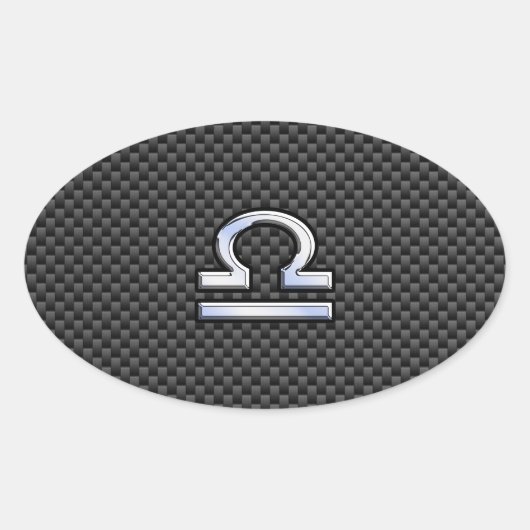Sticker Ovale SYMBOLE Zodiaque de Libra sur l'impression en fibr (Devant)
