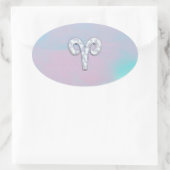 Sticker Ovale Symbole zodiaque des baies de style perle (Sac)