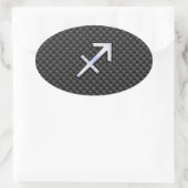 Sticker Ovale Symbole zodiaque Sagittarius Fibre de charbon de b (Sac)