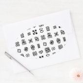 Sticker Ovale Symboles africains Adinkra (Enveloppe)