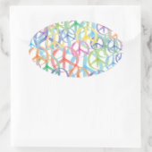 Sticker Ovale Symboles de paix (Sac)