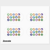 Sticker Ovale Symboles écologiques (Feuille)