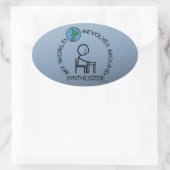 Sticker Ovale Synthétiseur - Le monde tourne autour d'un autocol (Sac)