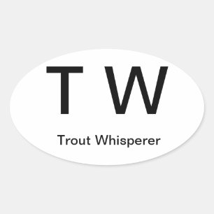 Sticker Ovale T W, Whisperer de truite