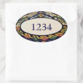 Sticker Ovale Table d'adresses ajouter des nombres (Sac)