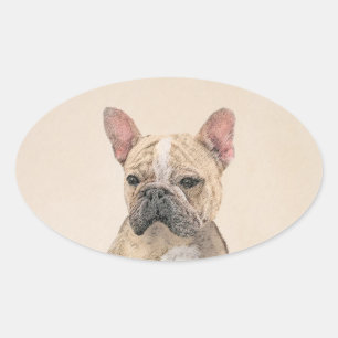 Sticker Ovale Tableau Français Bulldog (Sable) - Joli Original D