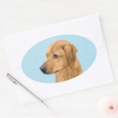 Sticker Ovale Tableau Rhodesian Ridgeback - Art Chien original (Enveloppe)