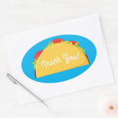 Sticker Ovale Taco Anniversaire Fête Nourriture Mexicaine (Enveloppe)