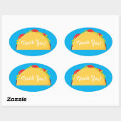 Sticker Ovale Taco Anniversaire Fête Nourriture Mexicaine (Feuille)