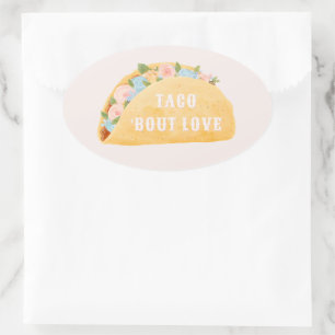 Sticker Ovale Taco 'Bout Love Enterrement de Mariage 