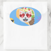 Sticker Ovale taco cat emoji (Sac)