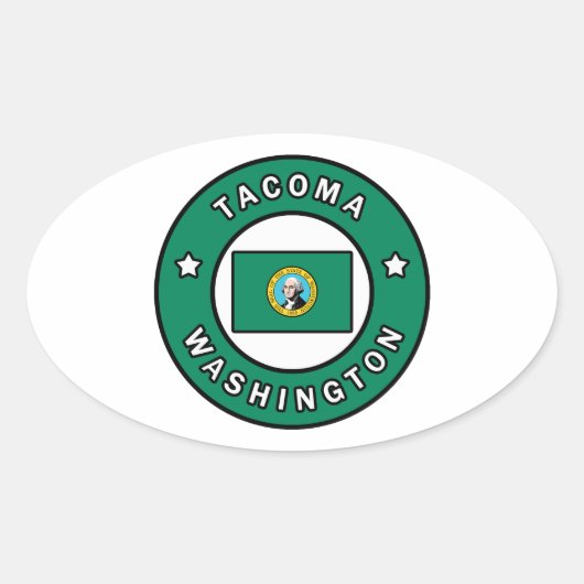 Sticker Ovale Tacoma Washington (Devant)