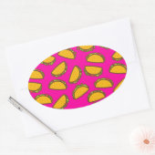 Sticker Ovale tacos roses (Enveloppe)
