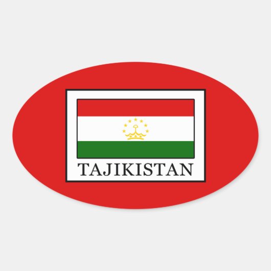Sticker Ovale Tadjikistan (Devant)