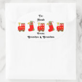 Sticker Ovale Tags cadeaux de Noël (Sac)