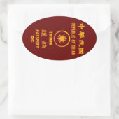 Sticker Ovale Taiwan Passport (Sac)