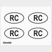 Sticker Ovale Taiwan "RC" (Feuille)