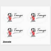 Sticker Ovale Tango dansant (Feuille)