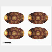 Sticker Ovale Tapis oriental (Feuille)