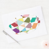 Sticker Ovale Tapisserie aux couleurs Abstraites (Enveloppe)