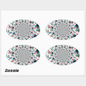 Sticker Ovale Tapisserie kényane Kaleidoscope (Feuille)