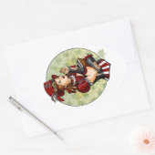 Sticker Ovale Tarts qui aiment les Tarts (Enveloppe)