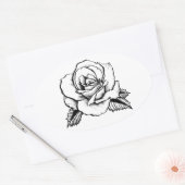 Sticker Ovale tatouage rose (Enveloppe)
