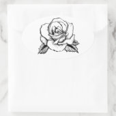 Sticker Ovale tatouage rose (Sac)