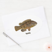 Sticker Ovale Tautog (poisson noir) (Enveloppe)