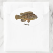 Sticker Ovale Tautog (poisson noir) (Sac)